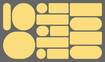 Dimensions 16x9 trendy bento grid layout brick Ui UX templates. Web comic grids, rounded corners. Different panel layouts with y2k and brutal shapes tiles of different sizes illustration vector