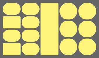 Dimensions 16x9 trendy bento grid layout style brick Ui UX templates. Web comic grids, rounded corners. Different panel layouts with y2k and brutal shapes tiles of different vector