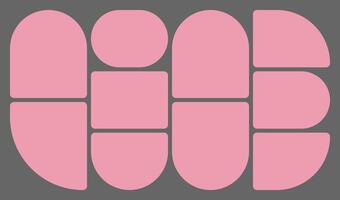 Dimensions 16 x 9 trendy bento grid layout style brick Ui UX templates. Web comic grids, rounded corners. Different panel layouts with y2k and brutal shapes tiles of different sizes illustration vector