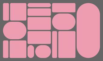 Dimensions 16x9 Trendy bento grid layout style brick Ui UX templates. Web comic grids, rounded corners. Different panel layouts with y2k and brutal shapes tiles Different sizes illustration vector