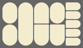 Dimensions 16x9 trendy bento grid layout style brick Ui UX templates. Web comic grids, rounded corners. Different panel layouts with y2k and brutal shapes tile of different sizes vector