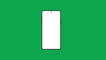 Mobile phone with green screen background, simple mobile phone icon, laptop design vector