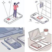 Mobile Phone UI Design Elements vector