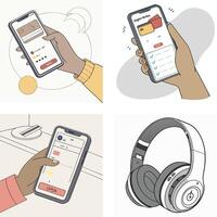 Smartphone User Interface Elements vector