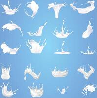 New Splash of milk on transparent backgroun vector