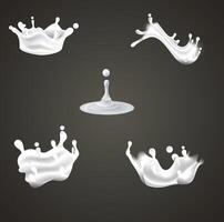 A new Splash of milk on transparent backgroun vector
