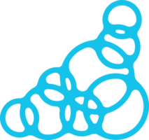 Soap foam cartoon illustration. Blue cloud of bath bubbles of shower gel and shampoo. Piles of liquid suds of detergent. Outline png