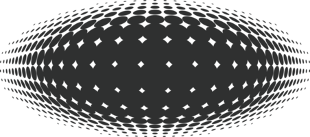 Dotted shape. Abstract gradient element. Halftone wavy geometric line with gradation texture. Curved dynamic element png