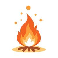 glowing campfire symbol simple design vector
