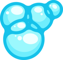 Soap foam bubbles. Cartoon bath suds clouds. Illustration of blue flat element. Liquid shape of shower gel, shampoo and splashes. png