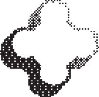 Bitmap pattern star shape. Flower halftone gradient element. Graphic abstract icon. Dither noisy grunge texture. png