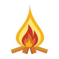 flat campfire illustration on white background vector