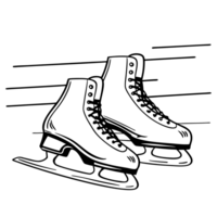 une paire de la glace patins est représenté avec mouvement lignes indiquant mouvement. découpes png