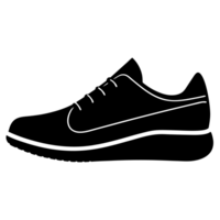 A silhouette of a sneaker is displayed with clean lines and a simple design cutouts png