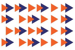 A Abstract geometric pattern of alternating orange and navy blue triangles. vector