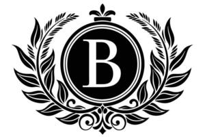 Monogram B Design with Laurel Wreath vector