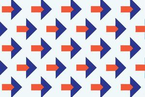 Abstract geometric pattern of alternating orange and navy blue triangles. vector