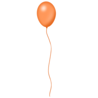 Orange balloon on a string, Isolated on a transparent background png