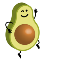 Avocado 3D cartoon character design. png