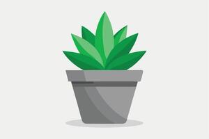 A Illustration of a potted succulent in flat design. vector