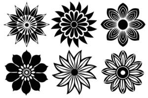 Black and White Floral Designs for Various vector