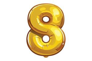 Gold Number 8 Balloon Design for Party Decorations vector