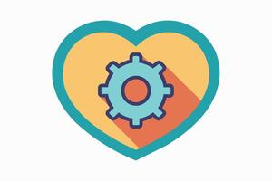 A Heart-shaped graphic combining love and efficiency. vector