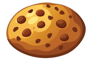 Delicious chocolate chip cookie illustration vector