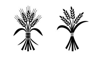 Simple black and white wheat sheaf Illustration vector