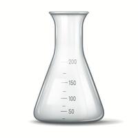 High-quality image of a laboratory flask with measurement markings. Ideal for educational, scientific, and laboratory-themed projects. vector