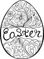 Easter egg doodle style. Happy easter hand drawn isolated on white background. illustration. vector