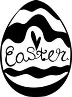 Easter egg doodle style. Happy easter hand drawn isolated on white background. illustration. vector