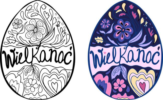 Easter egg doodle style. Happy easter hand drawn isolated on white background. illustration.
