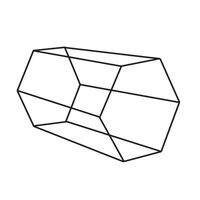 Black linear hexagonal prism for game, icon, package design, logo, mobile, UI, web, education. vector