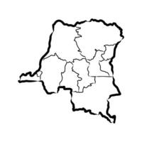 sketch map of the African Republic of the Congo vector