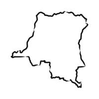 map of the Congo state black and white sketch vector