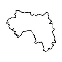 map of the Presidential Republic of Guinea handmade sketch vector