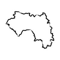 map of the Republic of Guinea sketch vector