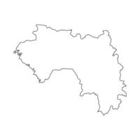 map of the African State of Guinea sketch vector