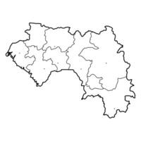 map of the State of Guinea sketch vector