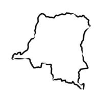 map of the Congo state hand sketch vector