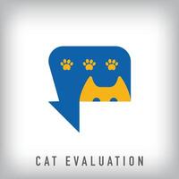 Speech bubble cat design. Unique animal dialogue design. evaluation and development company design. vector