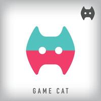 Cat game face icon design. Unique technology design. Game company design. vector
