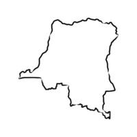 map of the Congo state hand-drawn vector