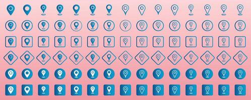 Location map pin icons set. Pinpoint. Modern map marker collection. Map pin place marker. Location pin icon. Map marker pointer icon. Location marker. GPS location symbol. vector