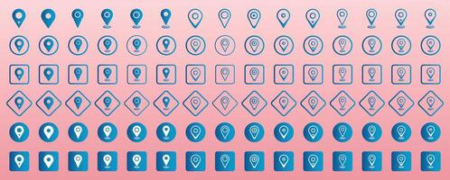 Pin location icons, pointer symbol locator icon, map address location markers, gps point symbol, marker pin navigation, Set of location pin icons. location icon line art design. Illustration vector