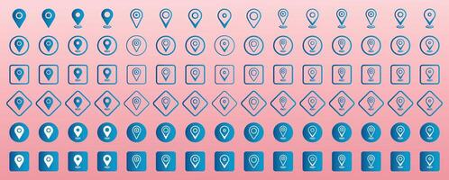 Set of Location Icon. Map pin icon. location pin place marker. Map marker pointer icon set. Location icons. GPS location symbol collection. Modern map markers. Illustration vector