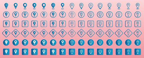 PrintSet of location icon. Fill and line location icon set. Location icon illustration, Map pin. gps. Place marker. GPS location symbol collection. Set of map pin location icons. Modern map markers. vector