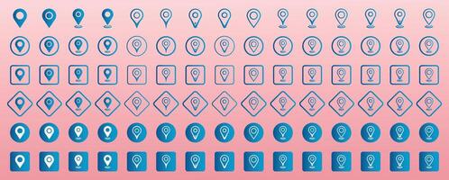 Set of Location pin icons. Location mark icons. Modern map markers. Destination Symbol. Map Marker Illustration. Pointer Logo. maps and location line icon. Lllustration vector