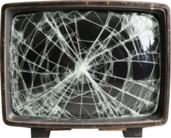 An old television with a broken screen png